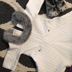 Janie and jack faux fur collared dress